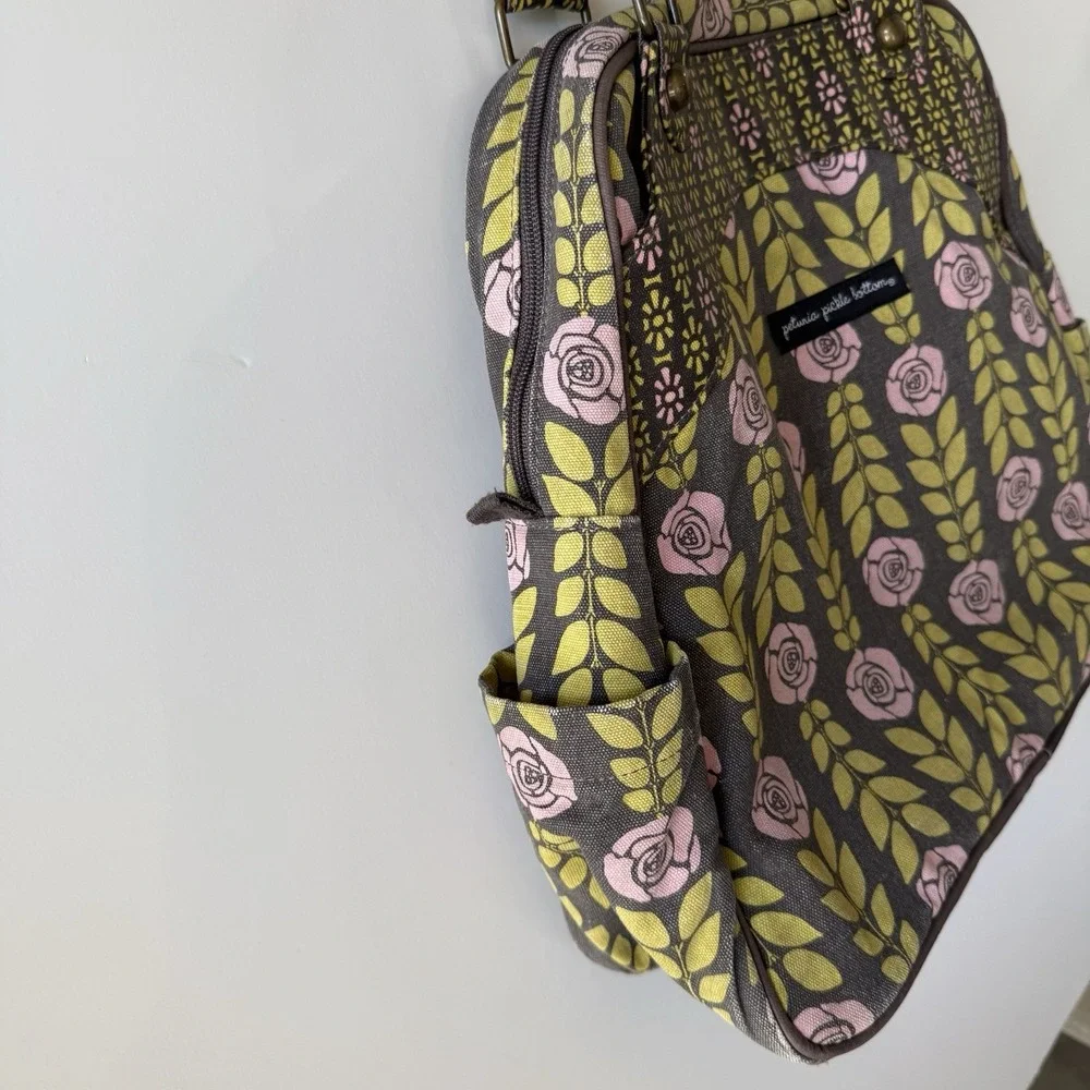 Petunia Pickle Bottom Diaper Bag Floral Convert Backpack Tote Baby Green Pink